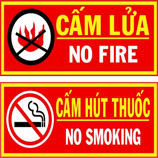 Bảng cấm lửa, cầm thuốc trong PCCC - PCCC Thuận Phong - Cửa Hàng Vật Tư Thiết Bị Công Nghiệp Thuận Phong